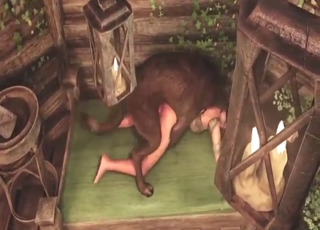 Animated porn movie with a breasty beast hoe